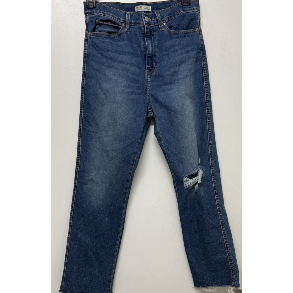 Signature Levi Strauss Heritage High-Rise Distressed Size 10 Fringe Hem